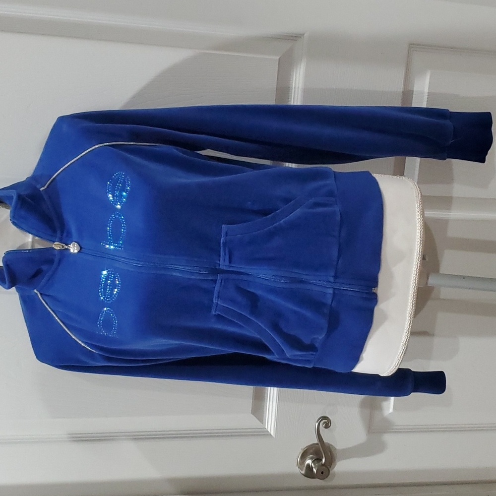 Bebe Velour Track Jacket Blue